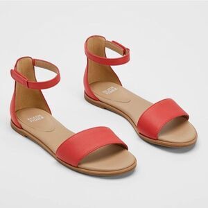 Eileen Fisher $139 Z4062* Razz Ankle Strap Sandal Watermelon Women's